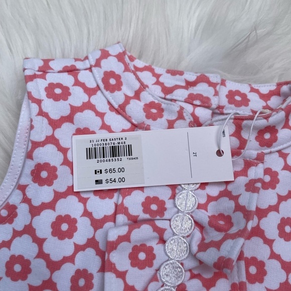 NWT - Janie and Jack - Geometric Floral Ponte Dress - Size 2T - Picture 4 of 6